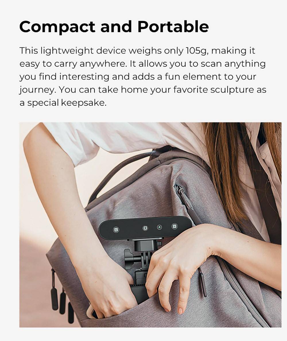 Creality CR-Scan Ferret Pro 3D Scanner, Up to 30 fps Scan Speed, 0.1mm Accuracy, 150-700mm Working Distance, 560*820mm Single Capture Range, 150x150mm Minimum Scanning, Wireless Connection