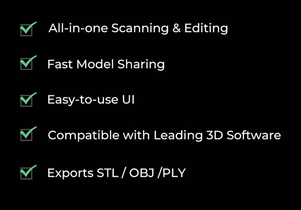 Creality CR-Scan Ferret Pro 3D Scanner, Up to 30 fps Scan Speed, 0.1mm Accuracy, 150-700mm Working Distance, 560*820mm Single Capture Range, 150x150mm Minimum Scanning, Wireless Connection