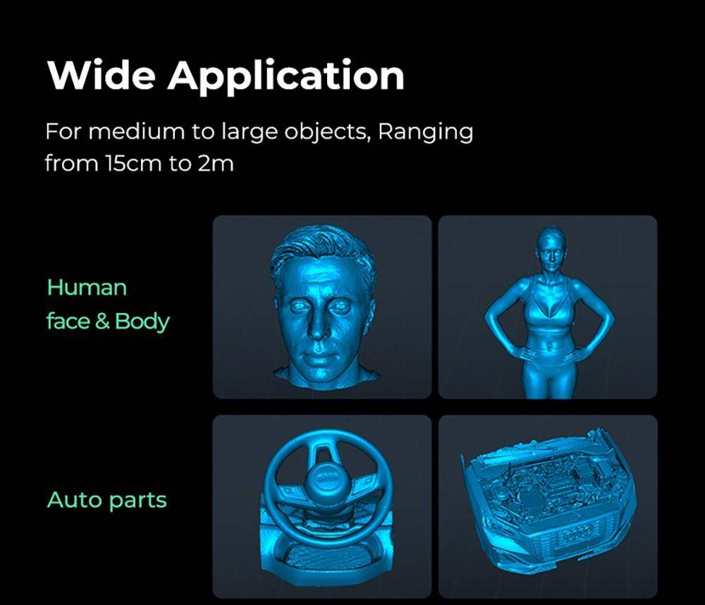 Creality CR-Scan Ferret Pro 3D Scanner, Up to 30 fps Scan Speed, 0.1mm Accuracy, 150-700mm Working Distance, 560*820mm Single Capture Range, 150x150mm Minimum Scanning, Wireless Connection