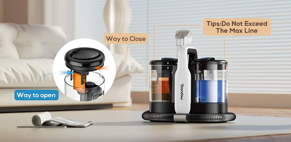 Teendow C5 Carpet Cleaner Vacuum, 11KPa Powerful Suction, ≤80dB Low Noise, 1500ml Large Water Tank Capacity