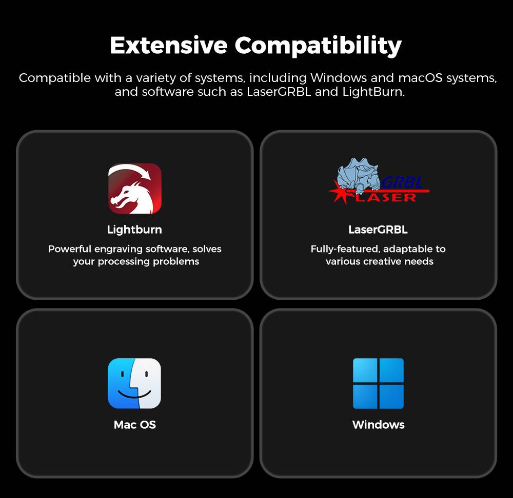 Creality Falcon2 Pro 40W Laser Engraver Cutter,  FDA Class1 Safety Certification, Smoke Exhaust, Integrated Air Assist, Built-in Camera, Fence Type Protection Strip, Fire / Airflow / Lens Monitoring, 400*415mm