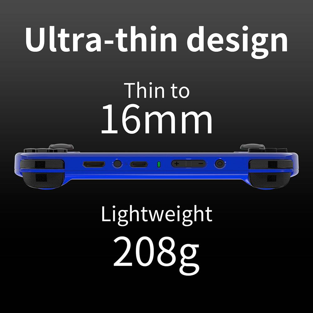 ANBERNIC RG40XX H Retro Game Console with RGB Light, 64GB TF Card with 5000+ Games, LPDDR4 1GB, 640*480P IPS Screen, 3200mAh Battery for 6 Hours Autonomy, Linux OS, 5G Wifi Bluetooth, Moonlight Streaming - Blue