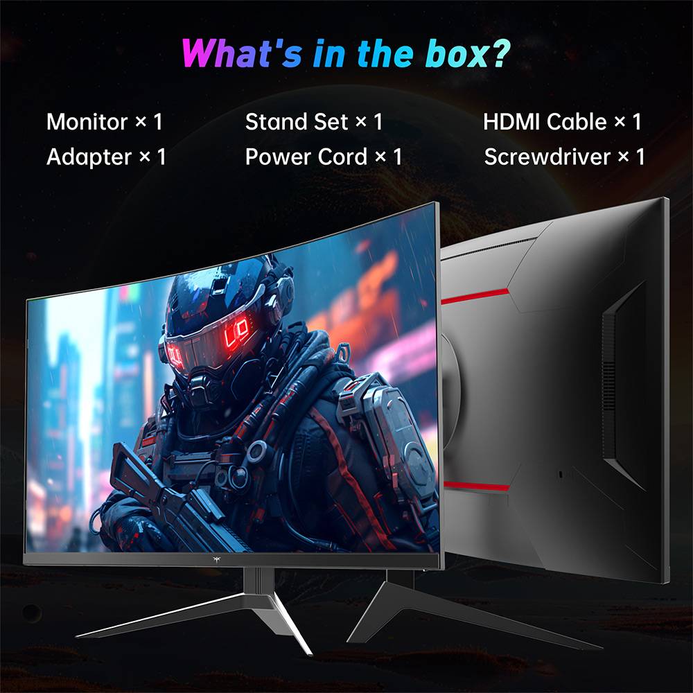 KTC H32S17F 32'' Curved Gaming Monitor, 1920*1080 HVA Panel, 240Hz Refresh Rate, 125% sRGB, 3500:1 Contrast Ratio, Adaptive Sync,   HDR10, 3ms Response Time, 2*HDMI2.0 1*DP1.4 1*USB2.0 1*Audio, VESA Mount, Adjustable Tilt, Low Blue Light