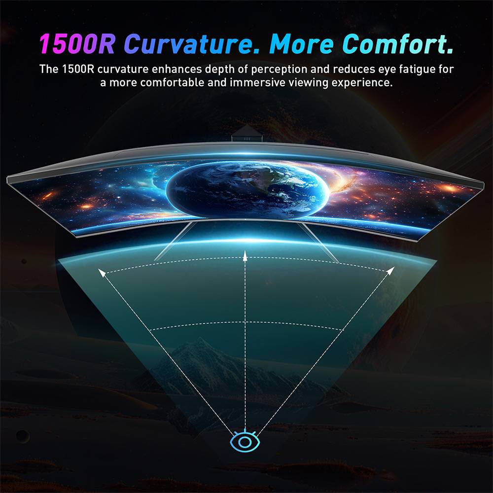 KTC H32S17F 32'' Curved Gaming Monitor, 1920*1080 HVA Panel, 240Hz Refresh Rate, 125% sRGB, 3500:1 Contrast Ratio, Adaptive Sync,   HDR10, 3ms Response Time, 2*HDMI2.0 1*DP1.4 1*USB2.0 1*Audio, VESA Mount, Adjustable Tilt, Low Blue Light