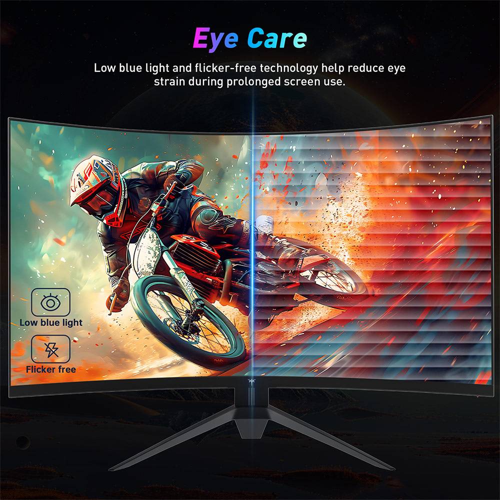 KTC H32S17F 32'' Curved Gaming Monitor, 1920*1080 HVA Panel, 240Hz Refresh Rate, 125% sRGB, 3500:1 Contrast Ratio, Adaptive Sync,   HDR10, 3ms Response Time, 2*HDMI2.0 1*DP1.4 1*USB2.0 1*Audio, VESA Mount, Adjustable Tilt, Low Blue Light
