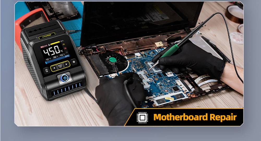 FNIRSI DWS-200 F210 Premium 200W Soldering Iron Station Kit, with 3 Iron Tips and 2 Helping Hands, Temp Value & Curve Mode, 3 Temperature Storage, Full-Color Display