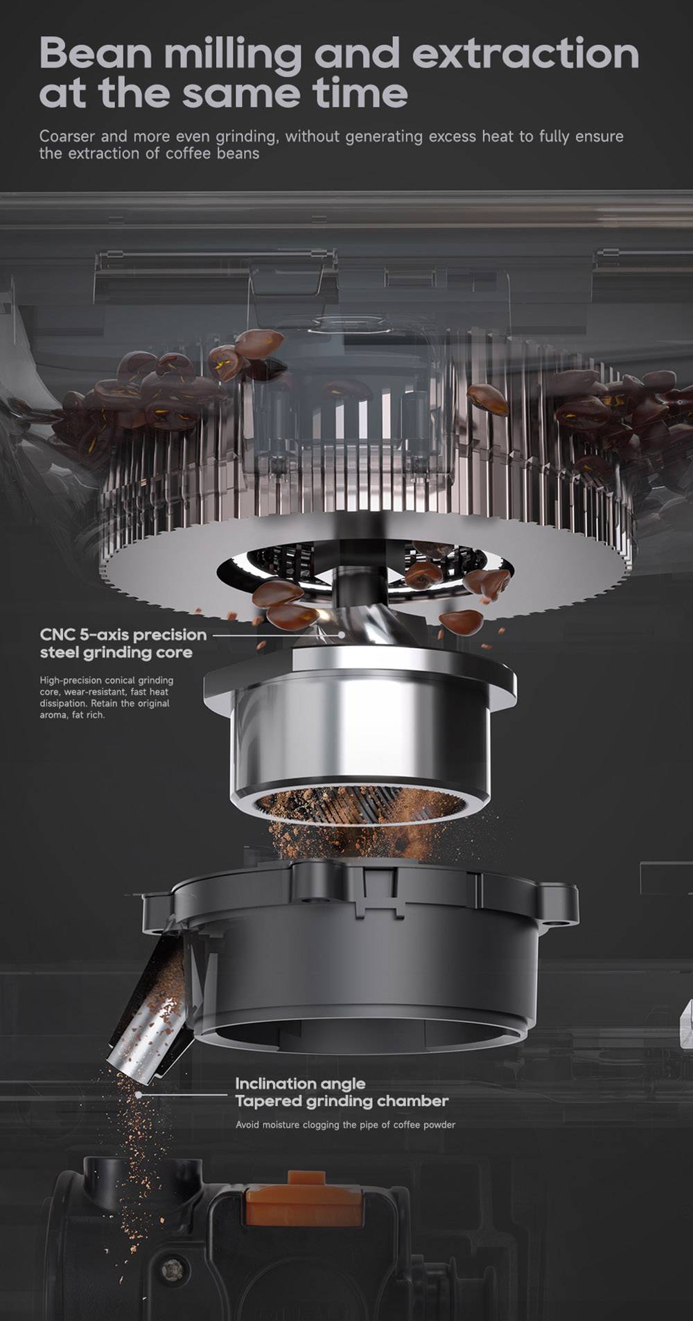 HiBREW H16 Automatic Espresso Machine with Grinder, 20Bar Extraction, 4.3inch Touch Screen, 1.5L Removable Milk Tank