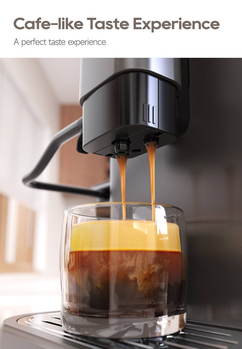 HiBREW H16 Automatic Espresso Machine with Grinder, 20Bar Extraction, 4.3inch Touch Screen, 1.5L Removable Milk Tank