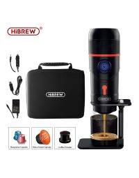 HiBREW H4 Tragbarer 3-in-1-Multifunktions-Elektro-Espressokocher für Fahrzeuge, Reisen, Zuhause, Büro, kompatibel mit Nespresso, Dolce Gusto, gemahlenem Kaffee-H4_Premium_BK