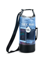 Outdoor Dry bag Beach bag Anti-water bucket bag Transparent PVC anti-water bucket bag Drift waterproof bag swimming bag-20L-Blue