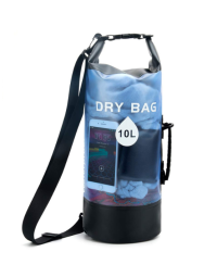 Outdoor Dry bag Beach bag Anti-water bucket bag Transparent PVC anti-water bucket bag Drift waterproof bag swimming bag-20L-Blue