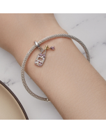 S925 Sterling Silver French Champagne Pendant Accessories DIY Bracelet Beads