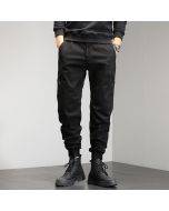 Casual Pants with Vintage Charm and Multiple Pockets.