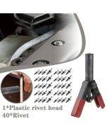 Plastic Rivet Gun 6.3 Inch Poly Hand Riveter Kit For Fastening Door Panels & Automotive Trim With 40 Pieces Of Plastic POM H0O5