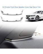 2pcs Front Door Speaker Cover Gap Trim Silver ABS Interior Mouldings for BMW 5 Series F10 2011-2013 Car Interior Accessories