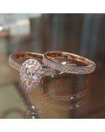 Classic pear-shaped zirconium engagement ring fashion ladies trendy hand jewelry
