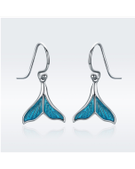 Fish Tail Sterling Silver Earrings Platinum Plated Ladies Accessories