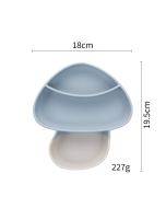Children's environmental protection silicone plate set double suction cup in one shape complementary food plate.