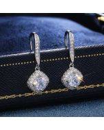 High-end atmospheric square zirconia earrings
