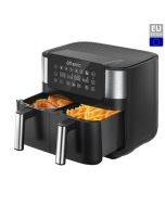 Ultenic K20 Dual Basket Hot Air Fryer 2850W 8L Capacity Dual Independent Cooking Zone Touch Screen100 Online Recipes 6 Programmes Digital Display with 6 Presets Dishwasher-Safe - Black