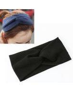 Women Widened Hair Bands Spiral Double Cloth Knit Solid Color Headwear Fashion Headbands Hair Accessories(Black)