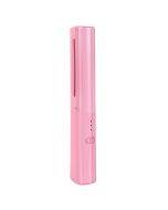 2 In 1 Portable USB Rechargeable Hair Curler Dual Usage Hair Straightening Comb(Pink)