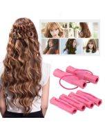 6pcs /Set Sleeping Soft Sponge Hair Curlers No Heat Hair Rollers(Rose Red)