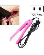 Mini Hair Straightener Ceramic Tourmaline Plates Curler(Pink)