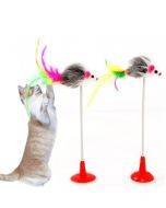 2 PCS Cat Toy Vertical Bangs Sucker Mouse Funny Cat Stick