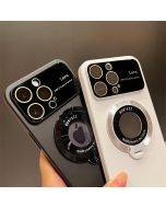 iPhone Magnetic Bracket Large Window Goggles Frosted PC Phone Case