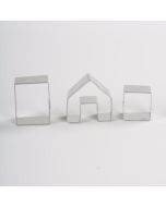 Christmas Gingerbread House Biscuit Cutter Set 3 in 1 Stainless Steel Cookie Mould(BXG6254)