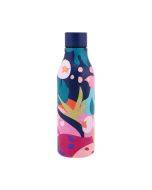 JUNSUNMAY Geometric Patterns Coating 304 Stainless Steel 550ml Water Vacuum Bottle(Dark Blue)
