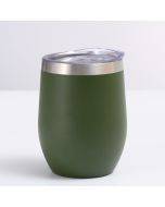 12oz 354ML Stainless Steel Eggshell Mug Mini U-Shape Double Layer Vacuum Insulated Cup(Olive Green)