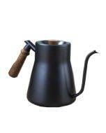 304 Stainless Steel Coffee Hand Pot Wooden Handle Coffee Pot Teflon Long-Mouth Slender Pot,