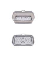 Air Fryer Grill Mat High Temperature Resistant Silicone Baking Tray, Specification: Rectangular Gray