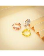 Zircon worry-free ring three-line rotating smart plant opening adjustable anxiety rings