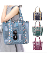 Honana HN-TB25 Travel Mesh Organizer Bag Large Beach Toiletry Storage Tote Bag