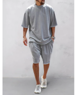 Casual Loose Fit Solid Sports Sets