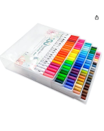 Domary Conjunto de marcadores de 100 cores Canetas coloridas de ponta dupla Marcadores de arte para crianças Adultos colorir Desenho Ilustrações Artista Esboço