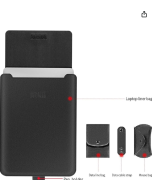 QIUMING Bolsa para laptop 11/12/13/14/15/16 polegadas capa para notebook bolsa fina com armazenamento de mouse e alça de cabotamanho: 15 polegadas