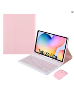 Genérico Capa de Couro Sintético Dupla Proteção com Teclado Bluetooth e Mouse para Galaxy Tab S6 Lite
