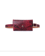 Women Snake Pattern Waist Bag PU Leather Phone Purse Casual Chest Bag