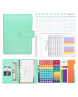 A6 Macaron PU Leather Loose-leaf Notebook Cash Budget Financial Planning Handbook