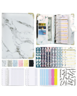 A6 loose-leaf binder budget book marbled notebook PU leather loose-leaf book