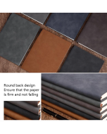 2 copies for sale Business notebook PU retro soft leather office notepad, cover color: reddish brown with pen insert, specifications: A5