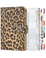 A6 Leopard Print Cash Budget Notebook Handbook Loose-leaf Financial Organizer