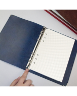 A5 imitation leather loose-leaf grid notebook, style: blank inner core