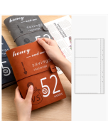 52 Weeks 25 Pages Couple's Challenge Savings Handbook Savings Loose-leaf Bills Holder