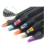 12pcs/set Dark Wood Rainbow Pencils 7 colors with the same core color drawing wooden pencils