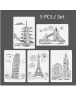 Architecture Series Painting Template Theme City A4 Lace Ruler Template